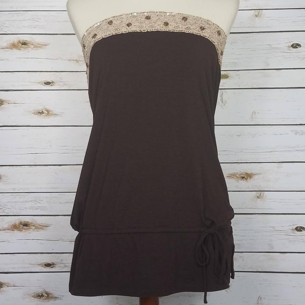 Motherhood Maternity Strapless Tunic Style Top